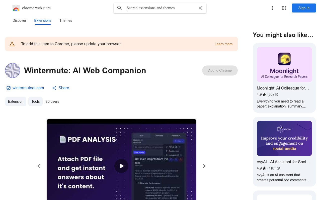 Wintermute: AI Web Companion