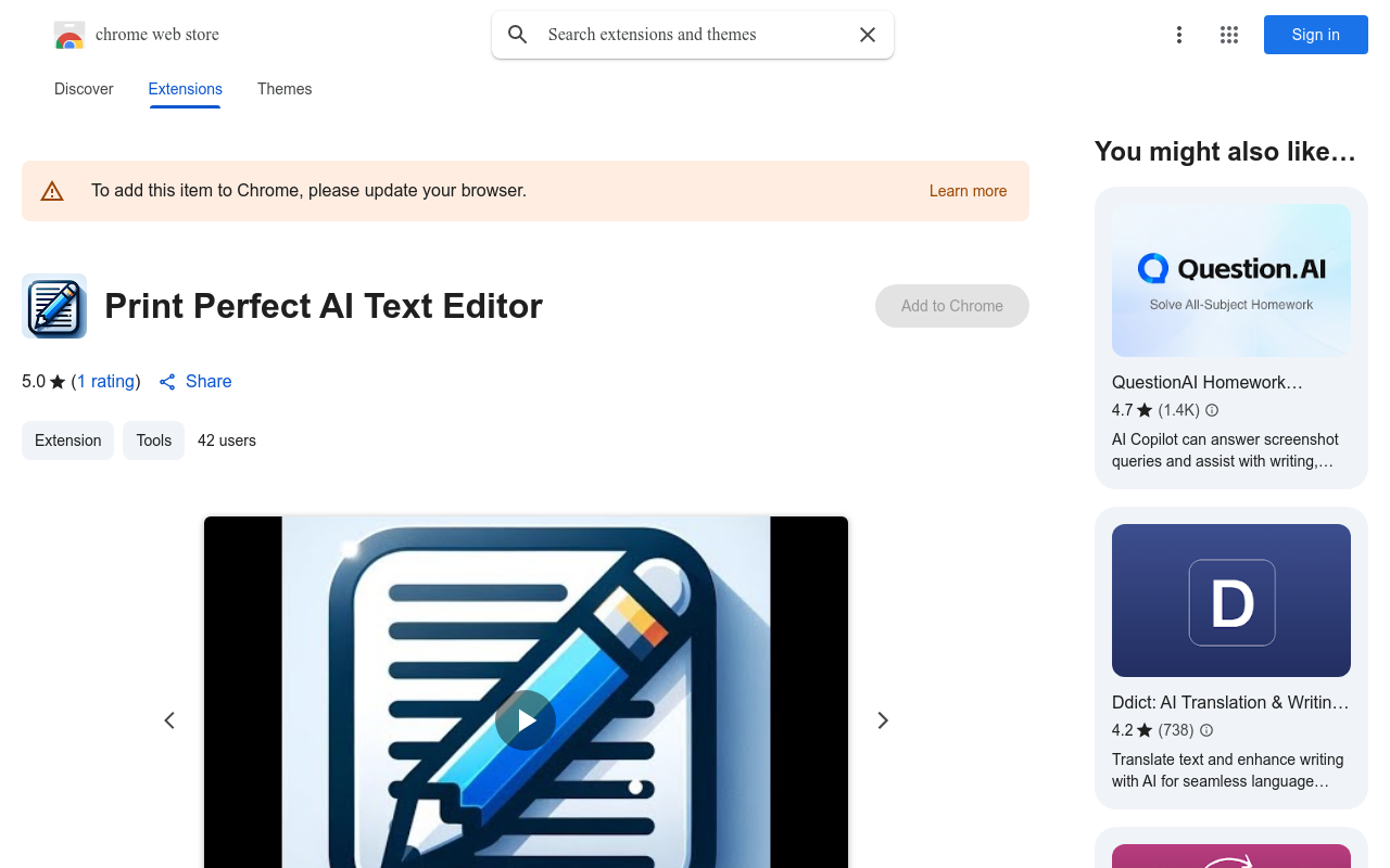 Print Perfect AI Text Editor