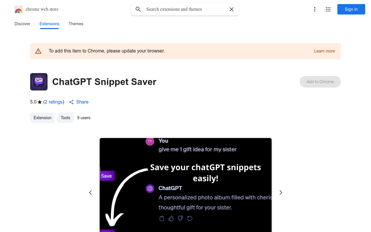 ChatGPT Snippet Saver