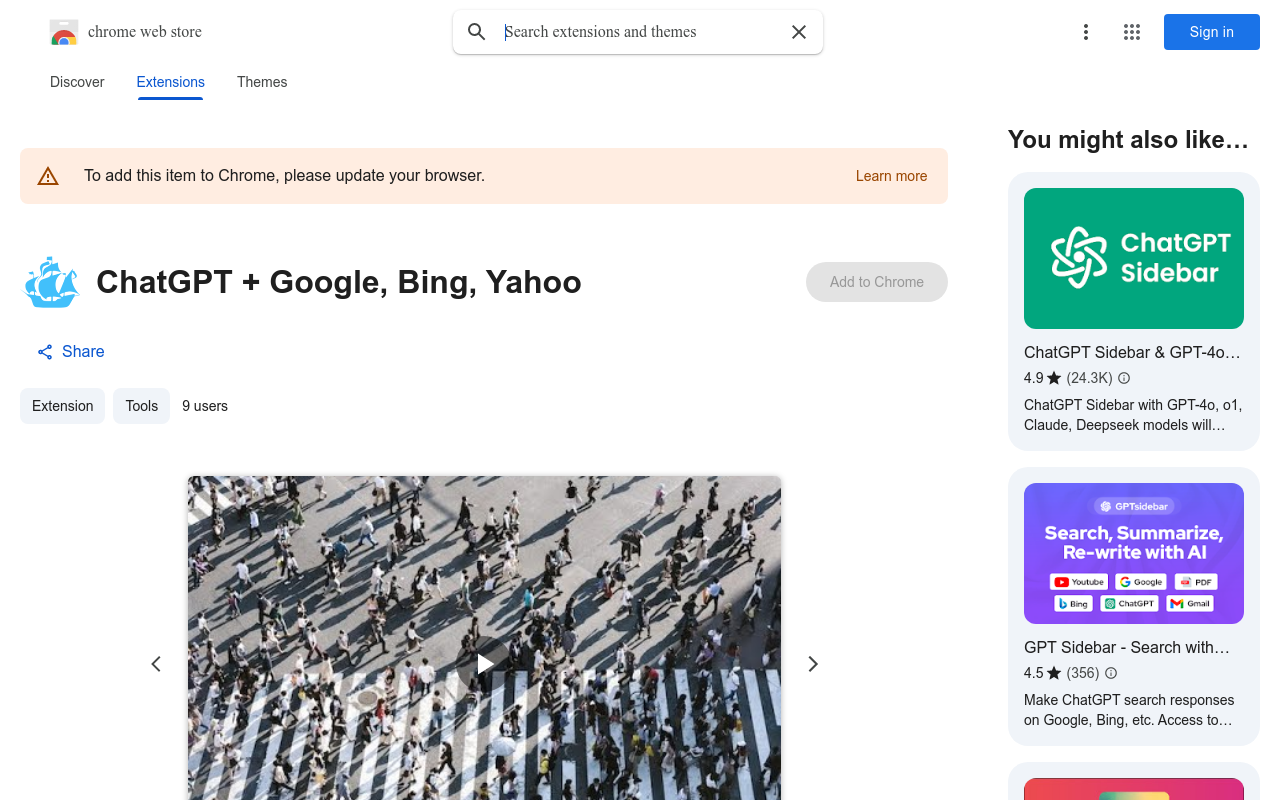 ChatGPT + Google, Bing, Yahoo
