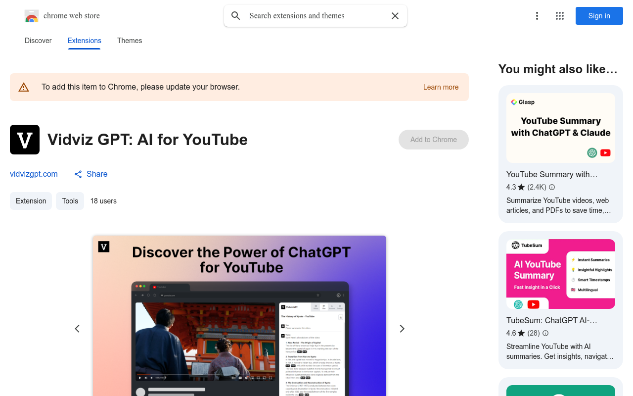 Vidviz GPT: AI for YouTube