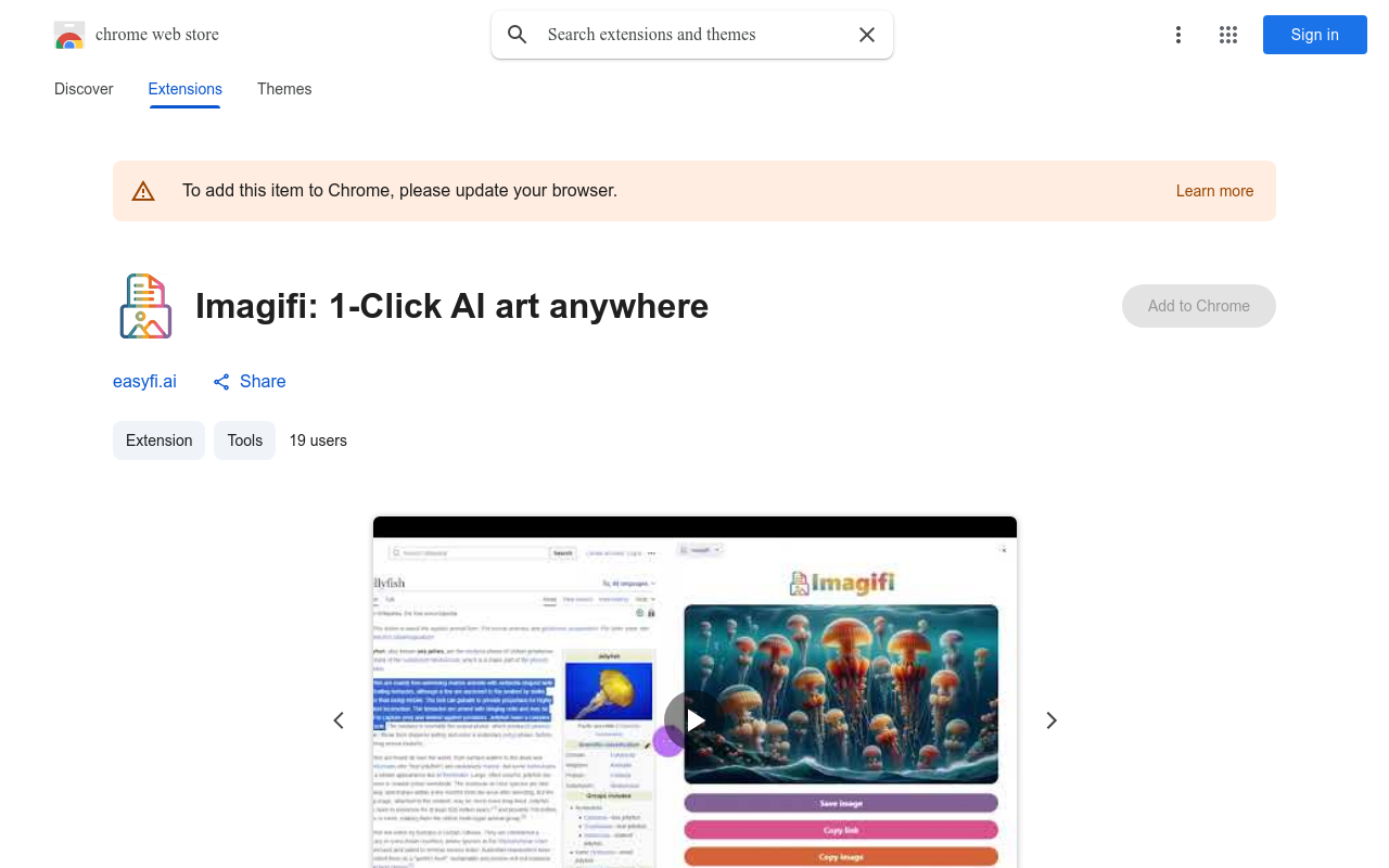 Imagifi: 1-Click AI art anywhere