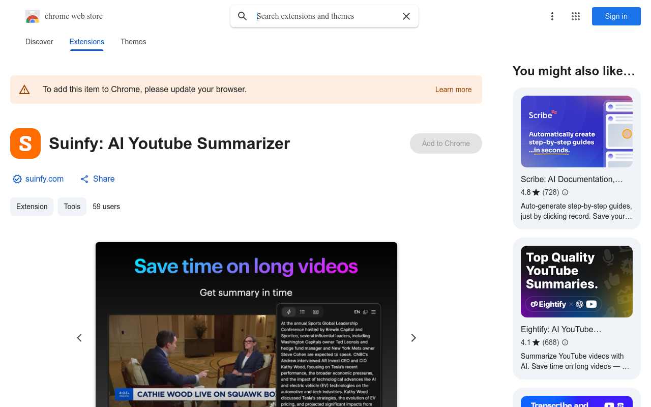 Suinfy: AI Youtube Summarizer