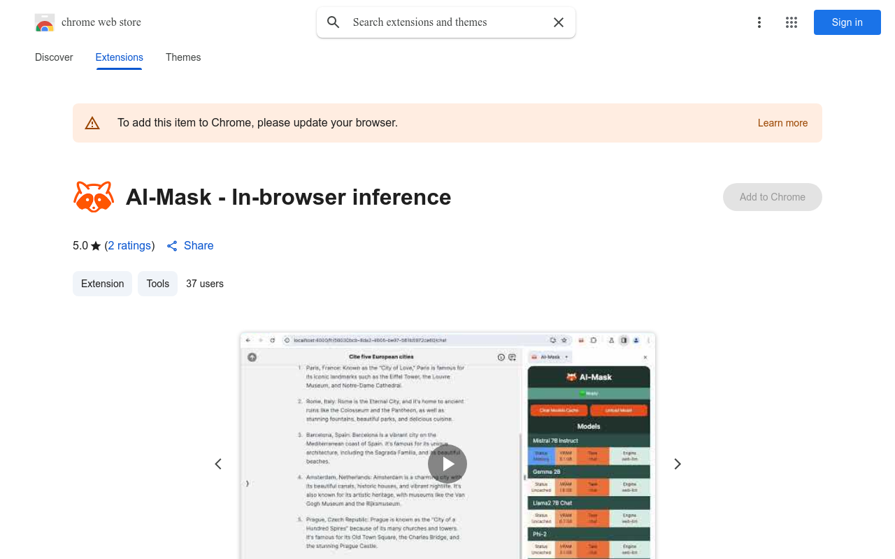 AI-Mask - In-browser inference