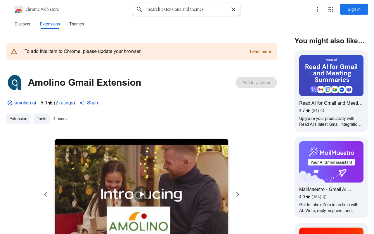 Amolino Gmail Extension