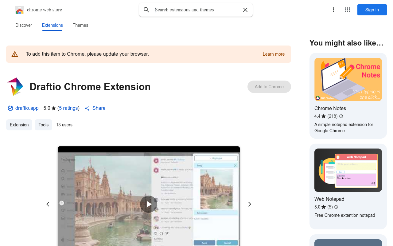 Draftio Chrome Extension