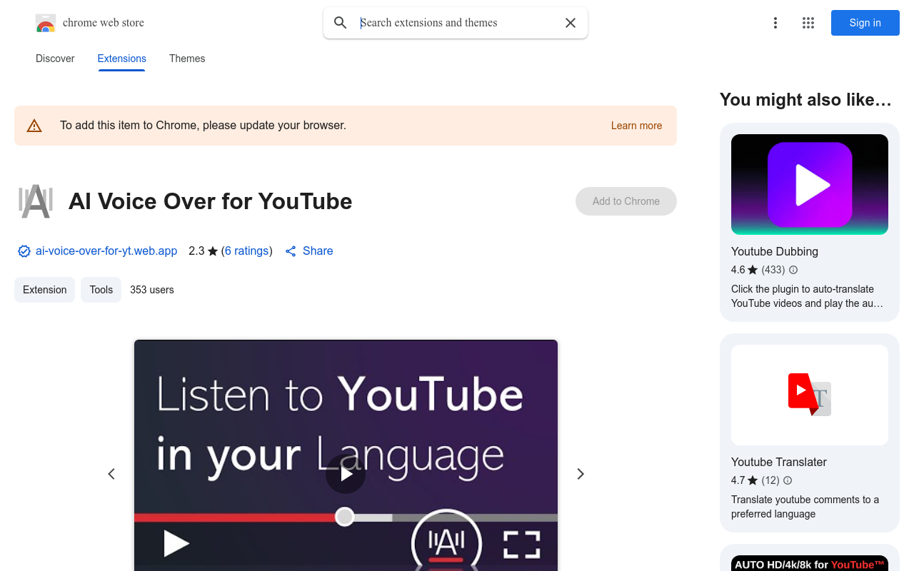 AI Voice Over for YouTube