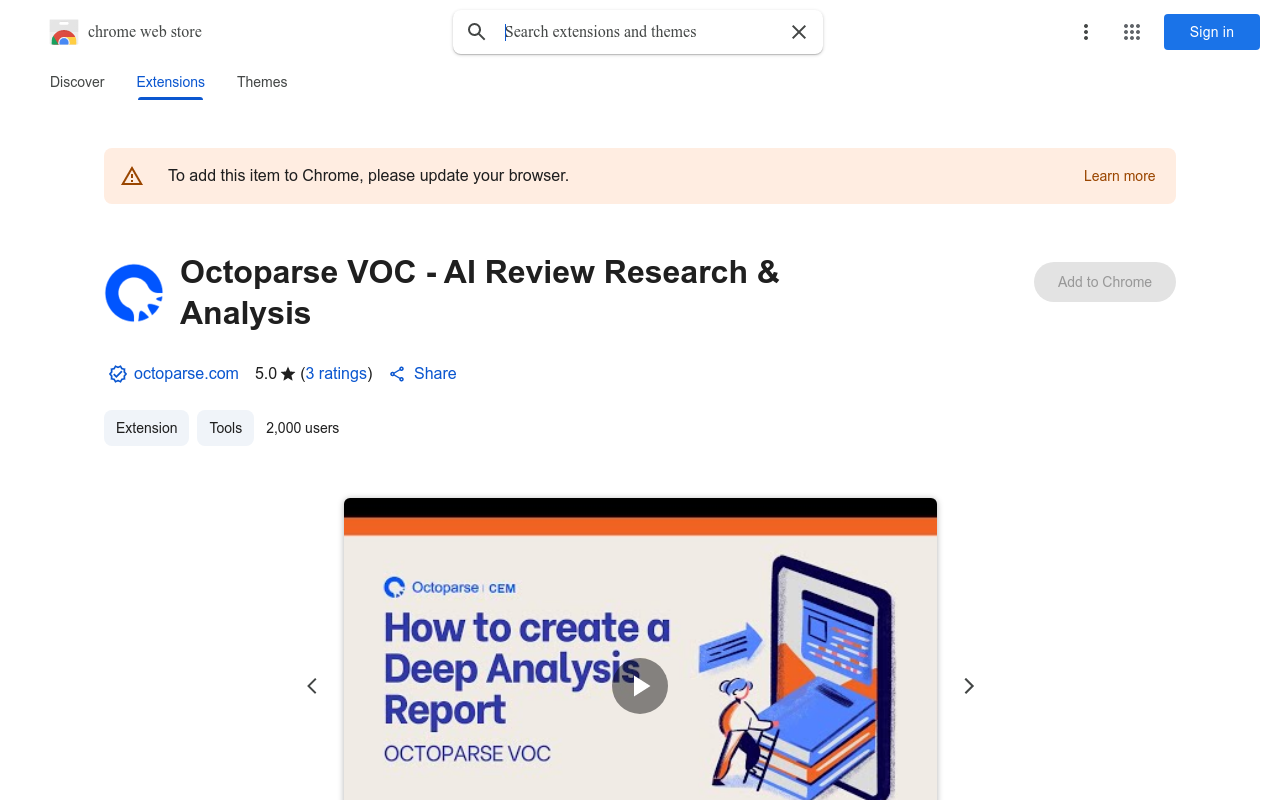 Octoparse VOC - AI Review Research & Analysis