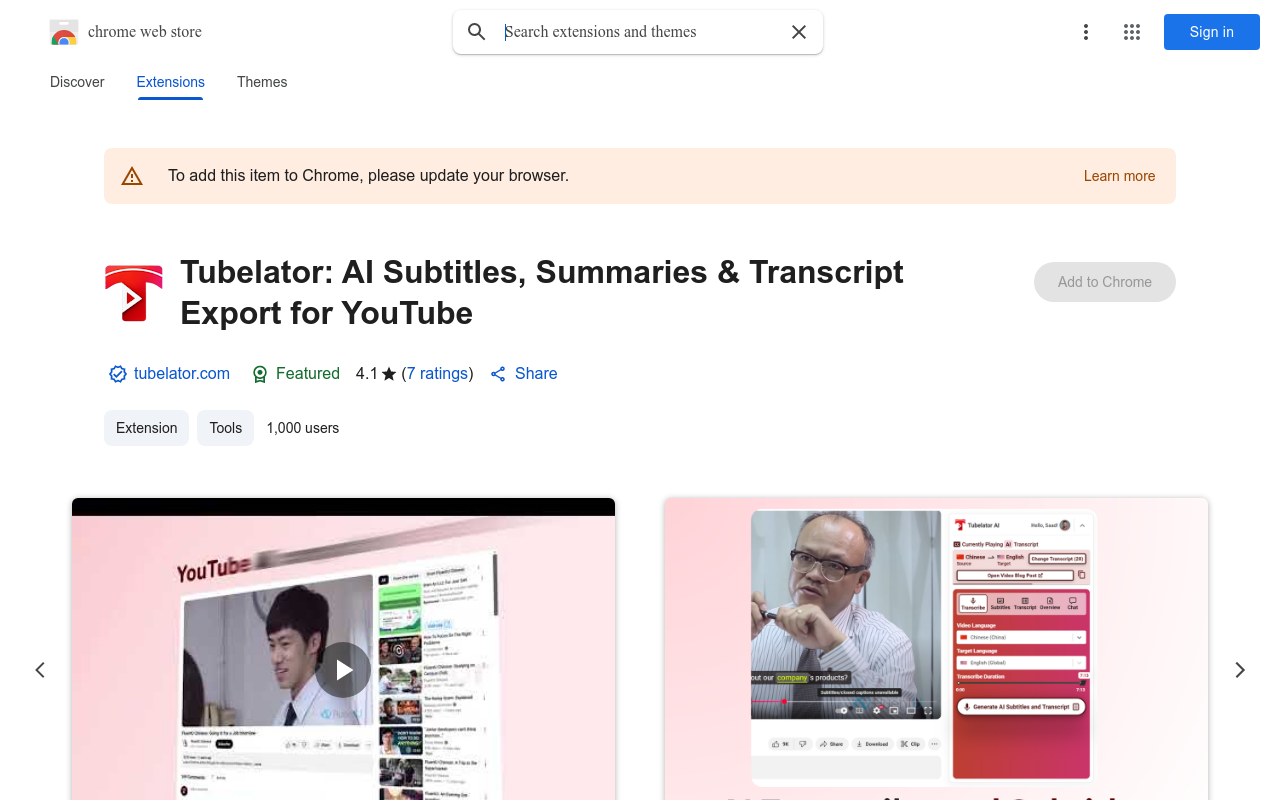 Tubelator: AI YouTube Subtitles and Chapters