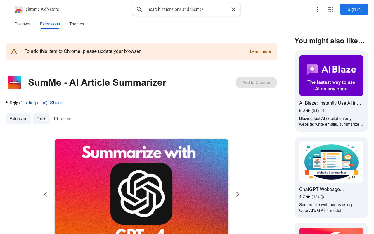 SumMe - AI Article Summarizer