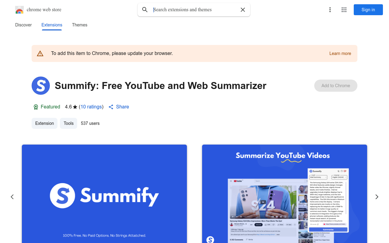 Summify: Summarize YouTube and Web Content
