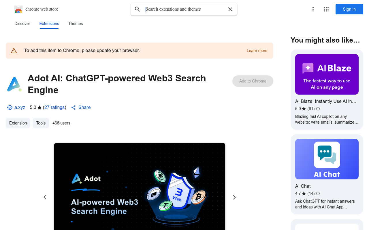 Adot AI: ChatGPT-powered Web3 Search Engine