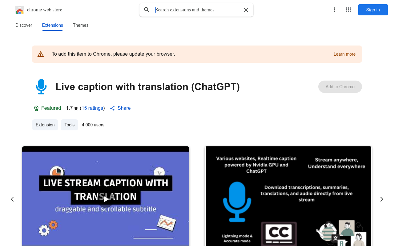 Live subtitle with translation (Free usage weekly)