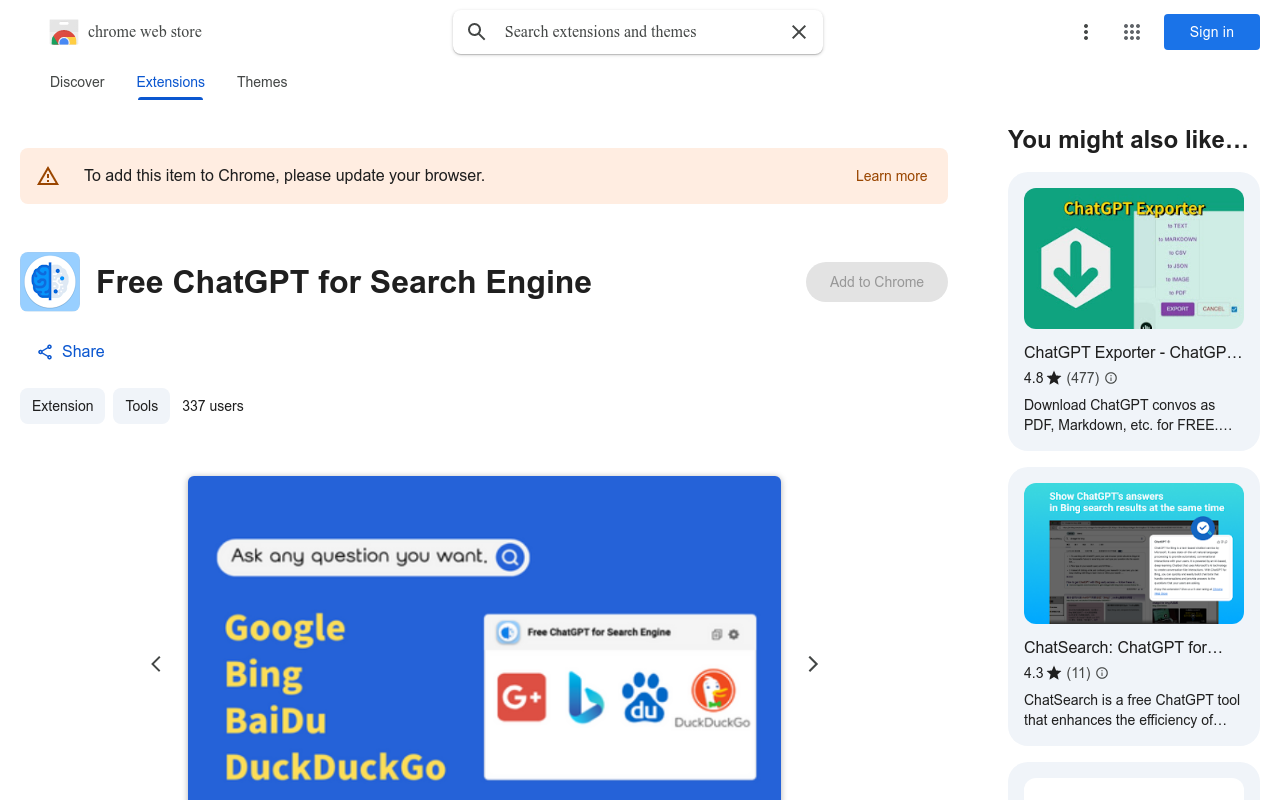 Free ChatGPT for Search Engine