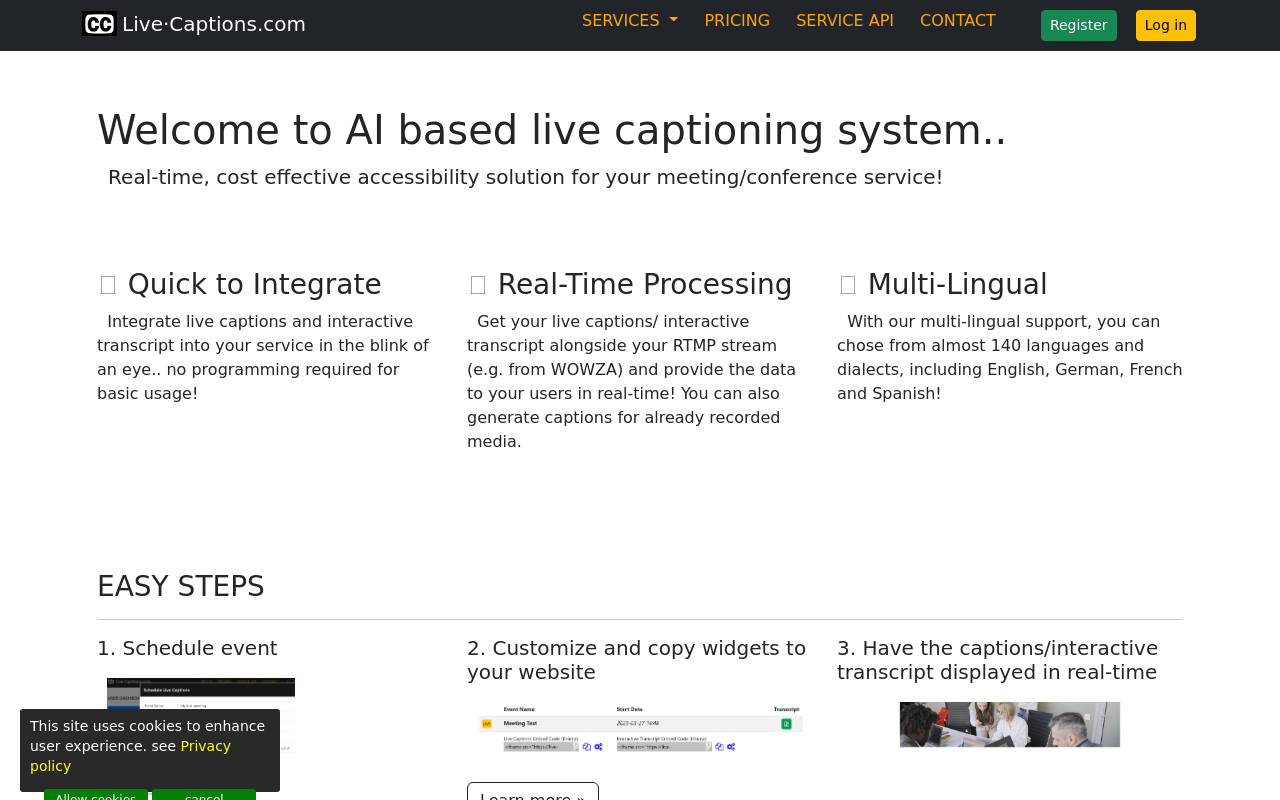 AI based live captioning system