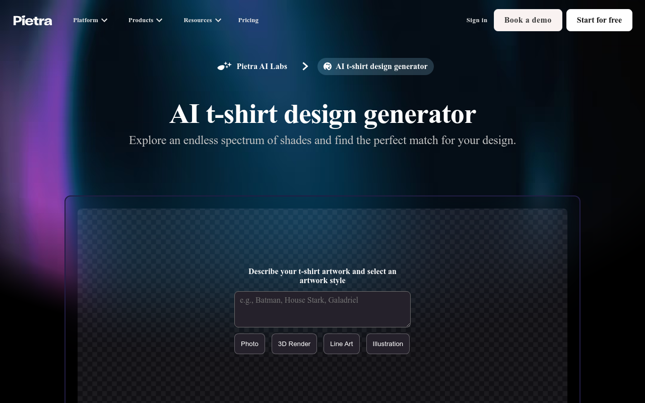 AI t-shirt design generator