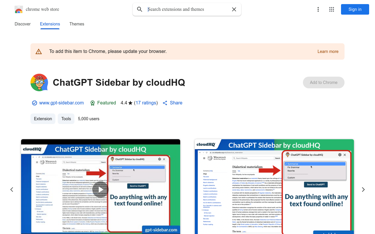 ChatGPT Sidebar by cloudHQ