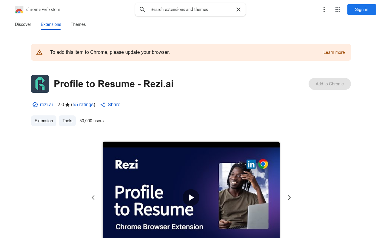 Profile to Resume - Rezi.ai
