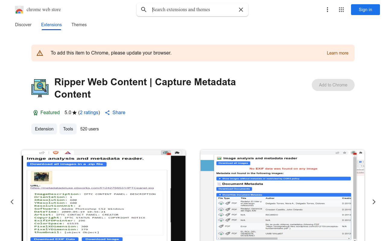 Ripper Web Content | Capture Metadata Content