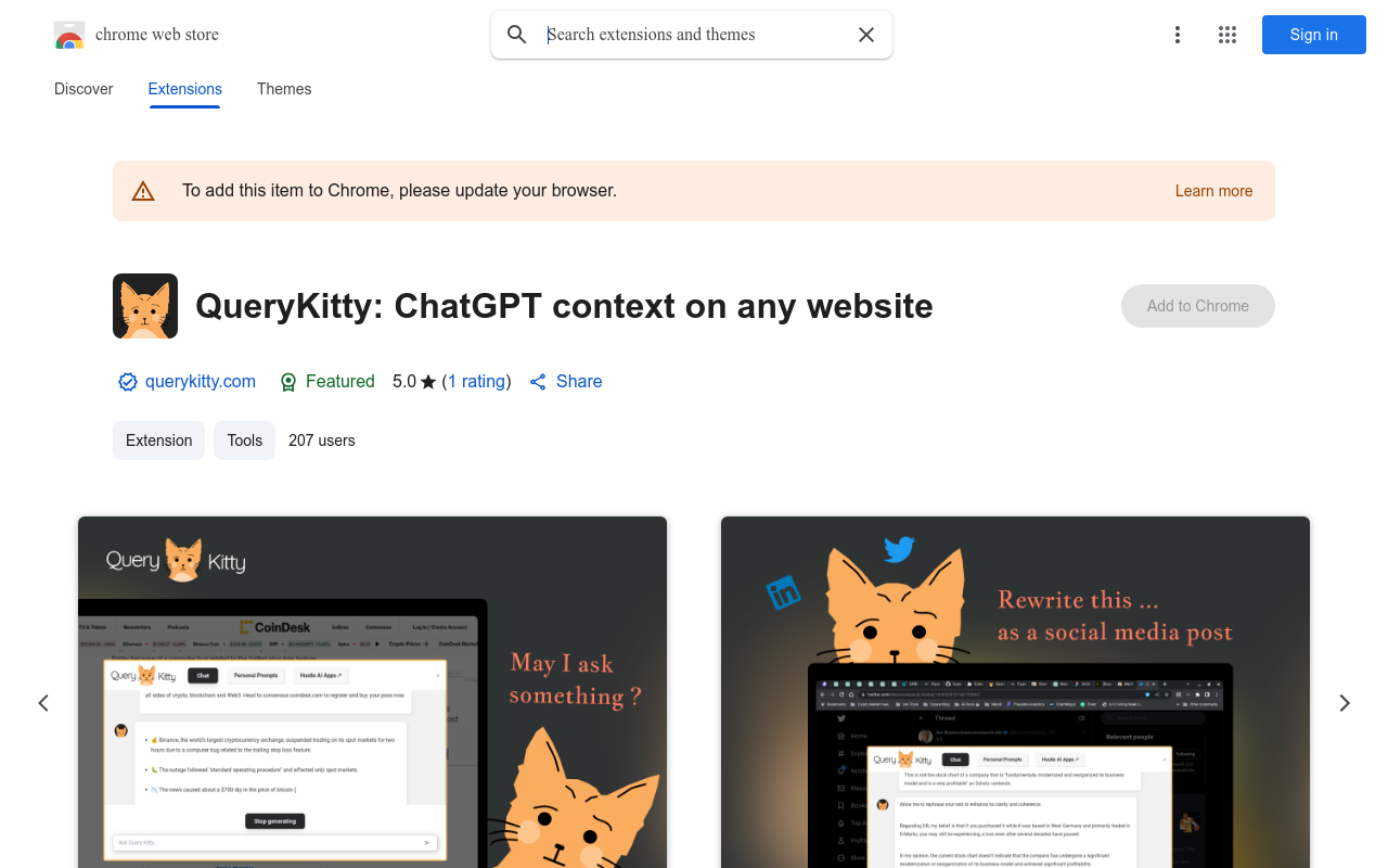 QueryKitty: ChatGPT context on any website