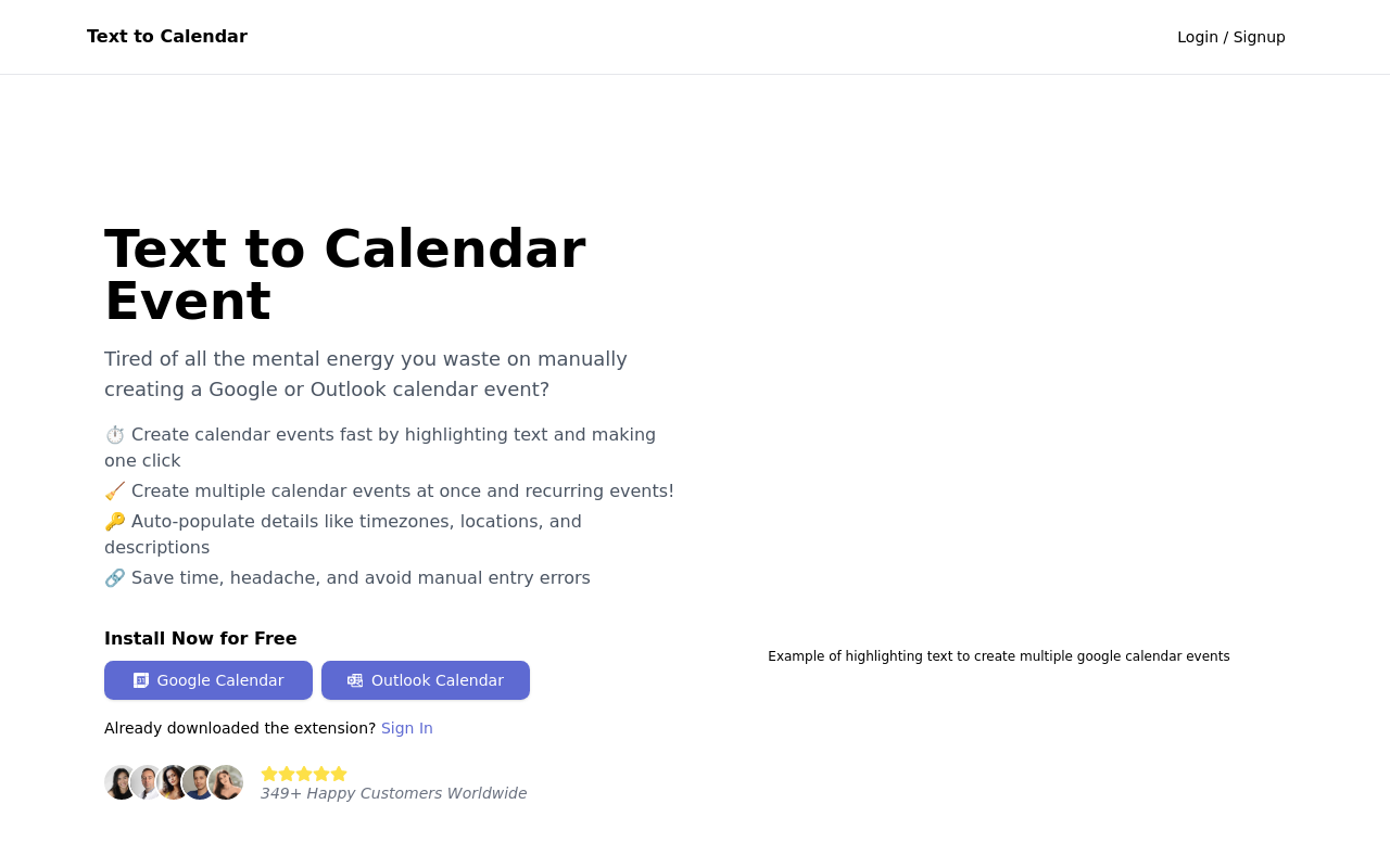 Text to Calendar