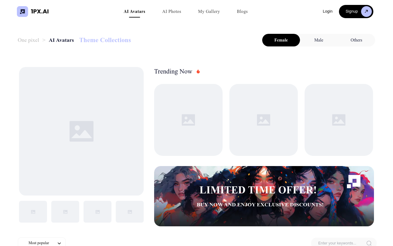 1PX.AI The world's most advanced AI Avatars generator