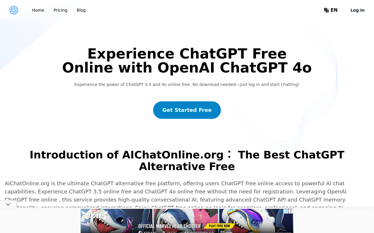 Experience ChatGPT Free Online with OpenAI ChatGPT 4o
