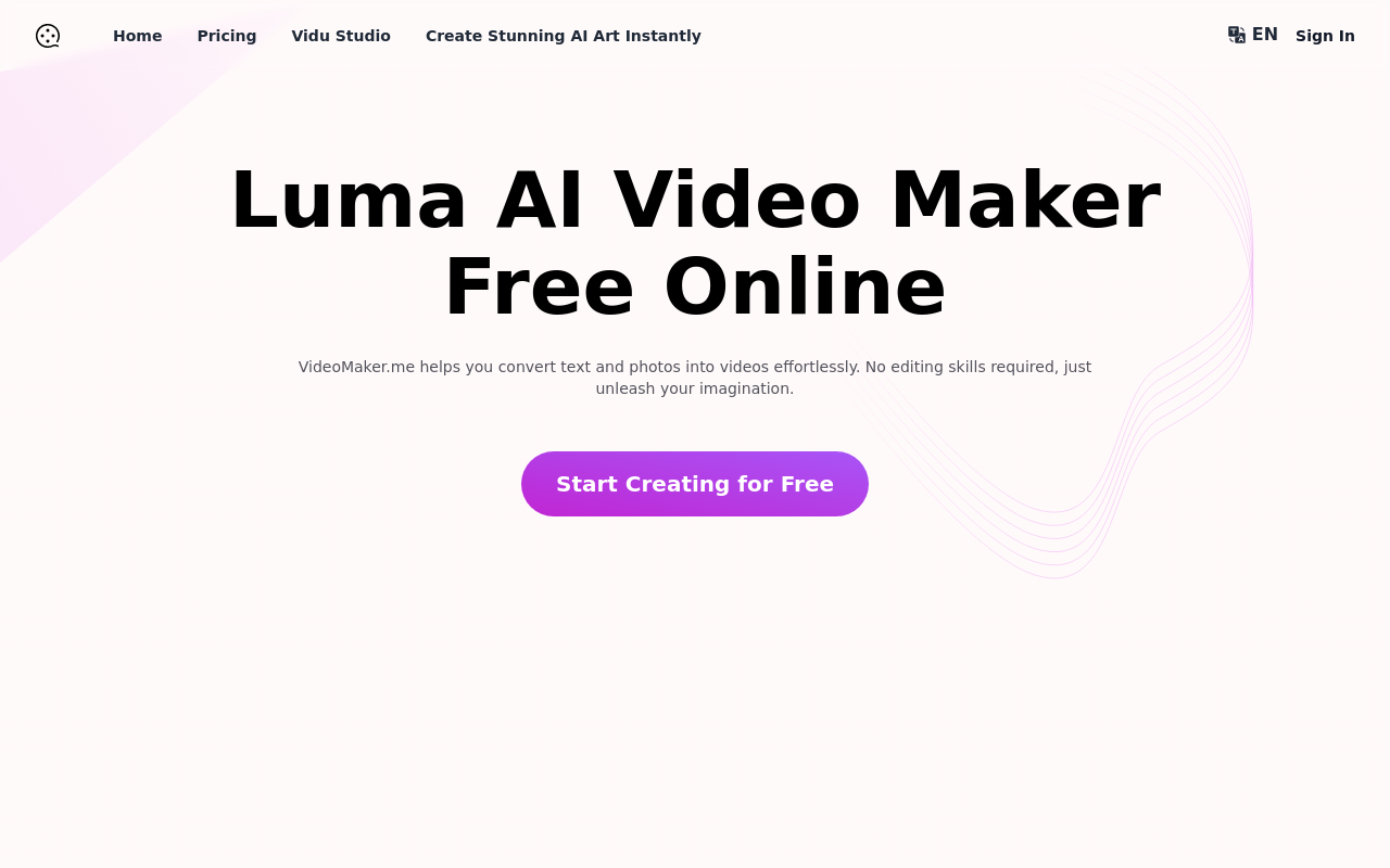 Video Maker Free Online Powered by Luma AI