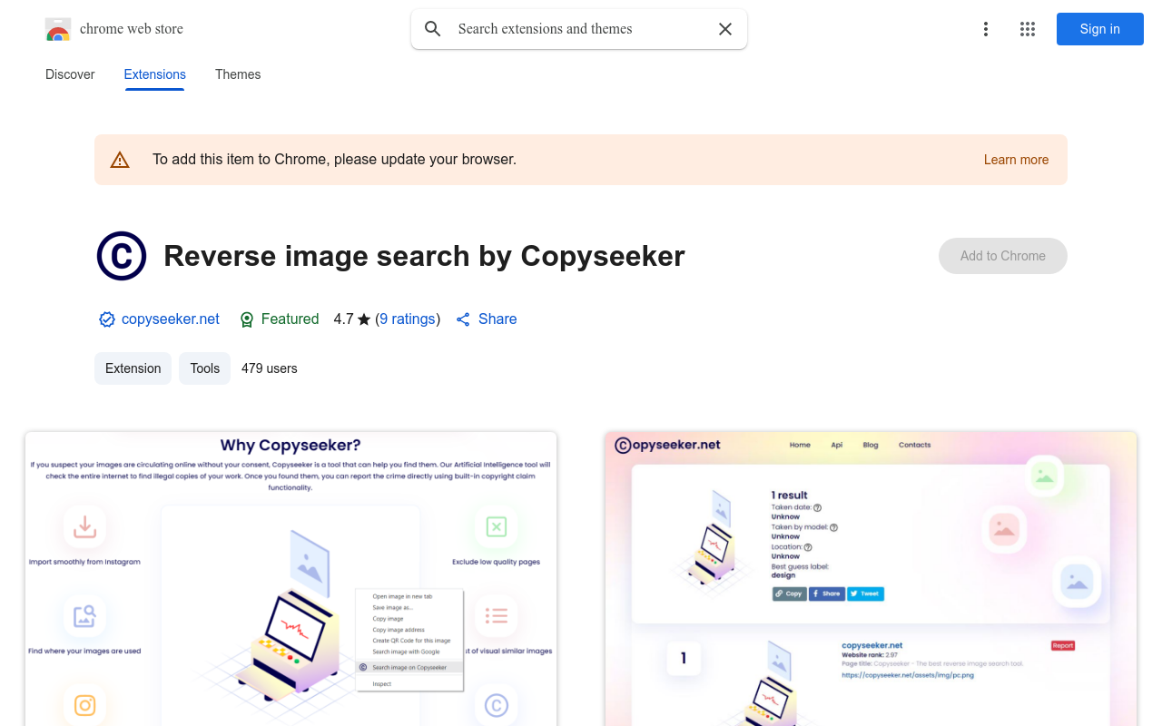 Reverse image search by Copyseeker