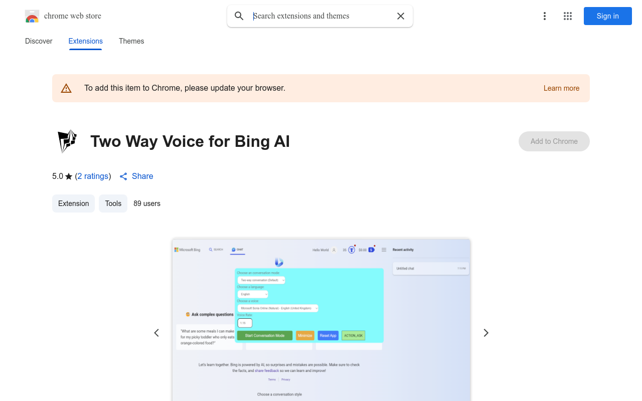 Two Way Voice for Bing AI