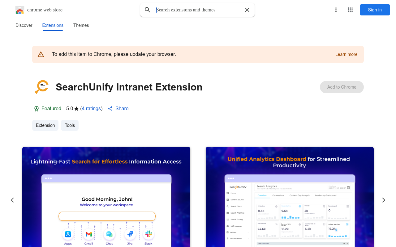 SearchUnify Intranet Extension