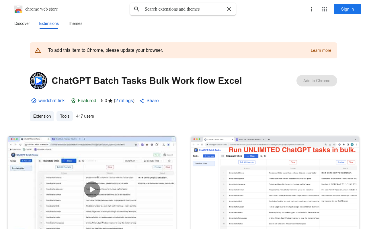 ChatGPT Batch Tasks Excel