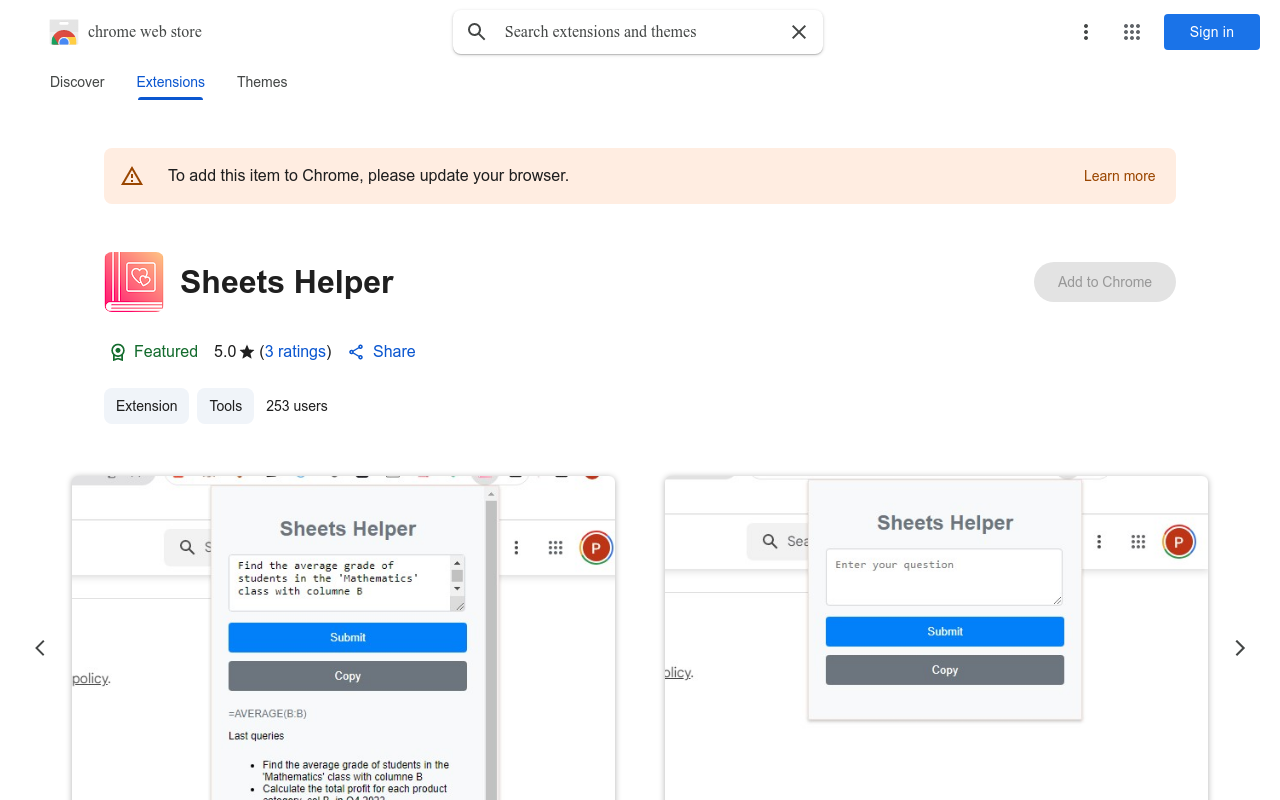 Sheets Helper