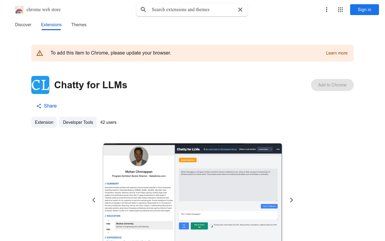 Chatty for LLMs