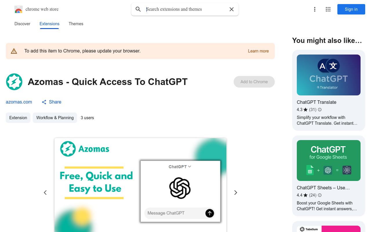 Azomas - Quick Access To ChatGPT