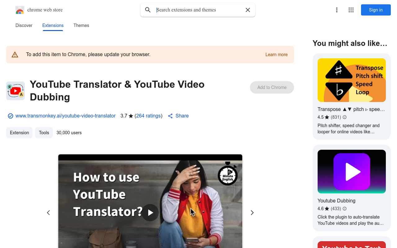 YouTube Real Time Translation