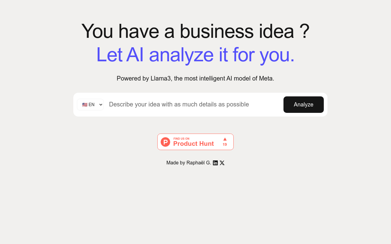 Analyze my business idea