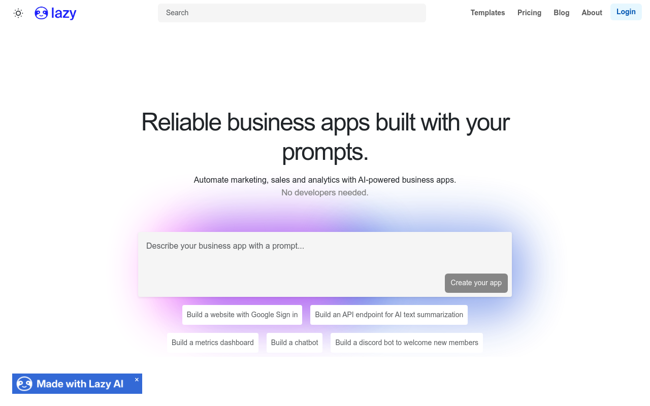 Lazy AI - Create software the fun way