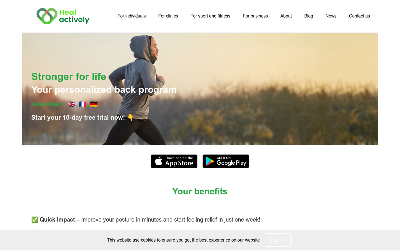Healactively back wellness app