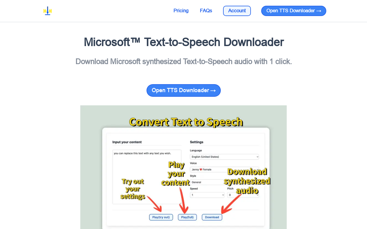 MS Text-to-Speech Downloader