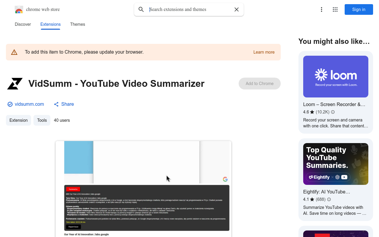 VidSumm - YouTube Video Summarizer