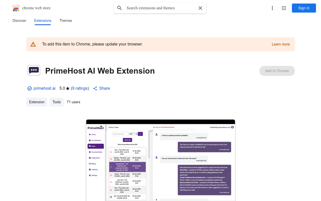 PrimeHost AI Web Extension for Channel Managers