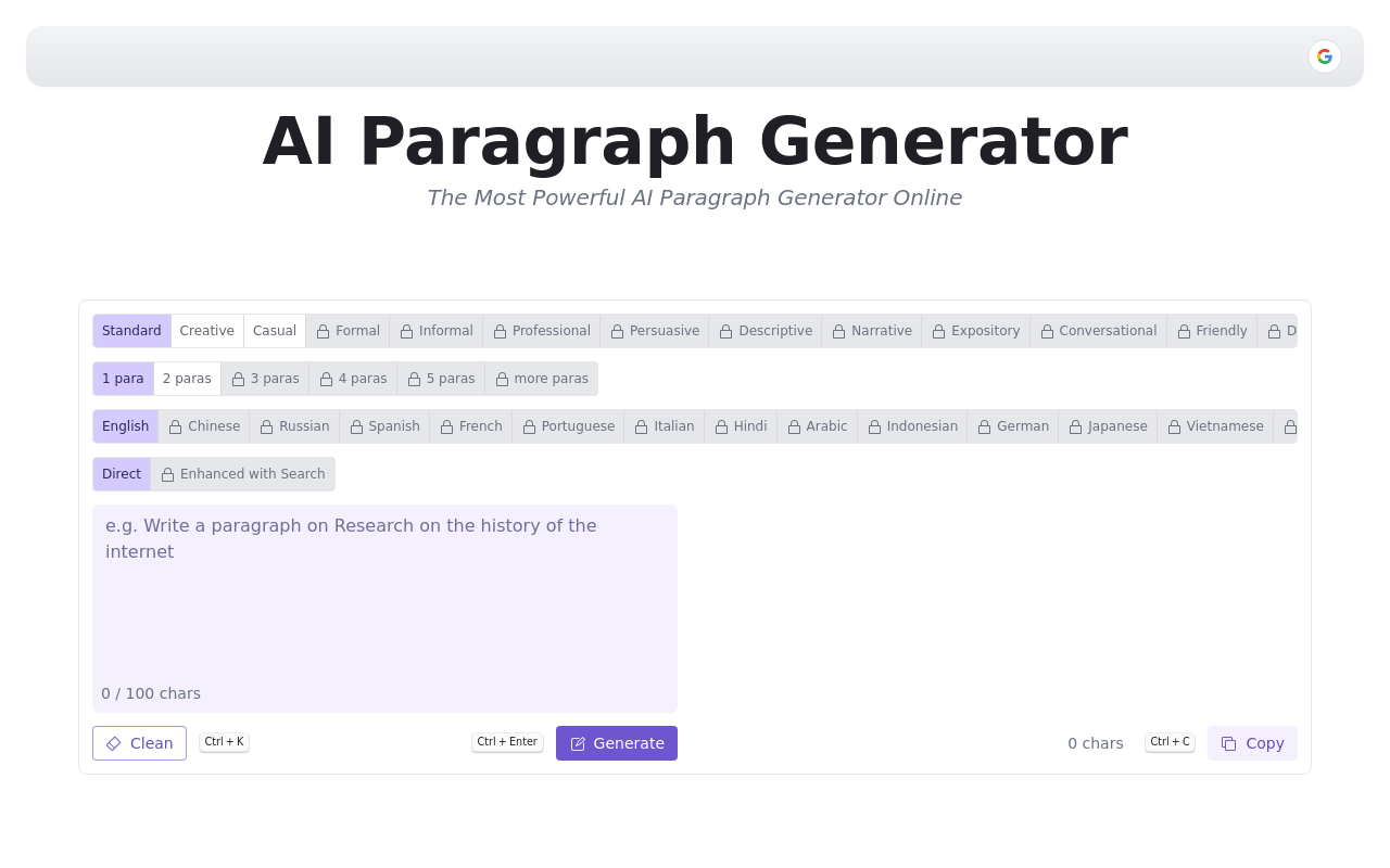 AI Paragraph Generator