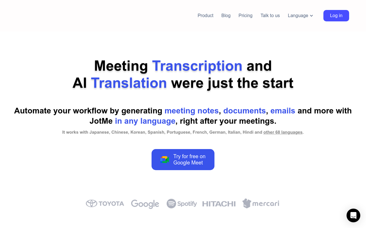 JotMe for Google Meet