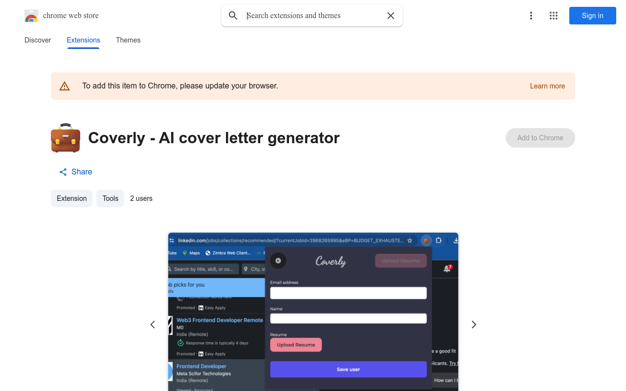 Coverly - AI cover letter generator