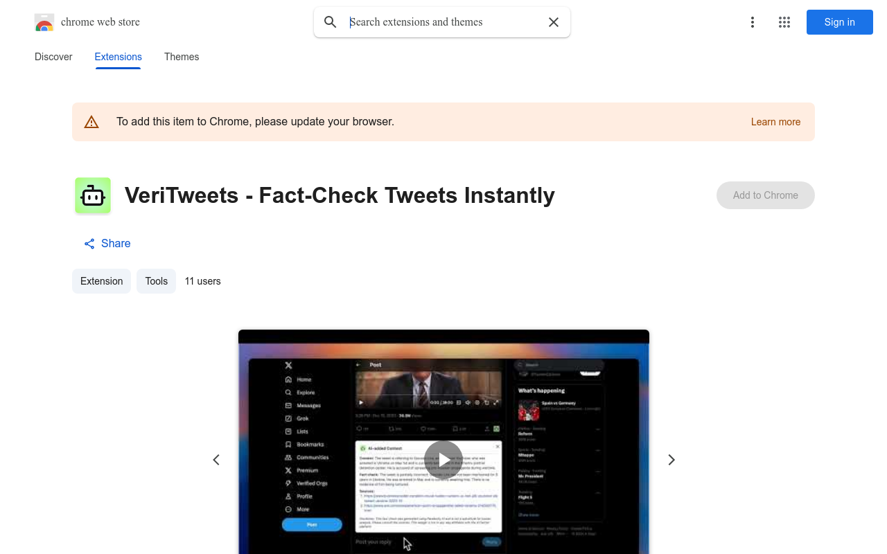 VeriTweets - Fact-Check Tweets Instantly