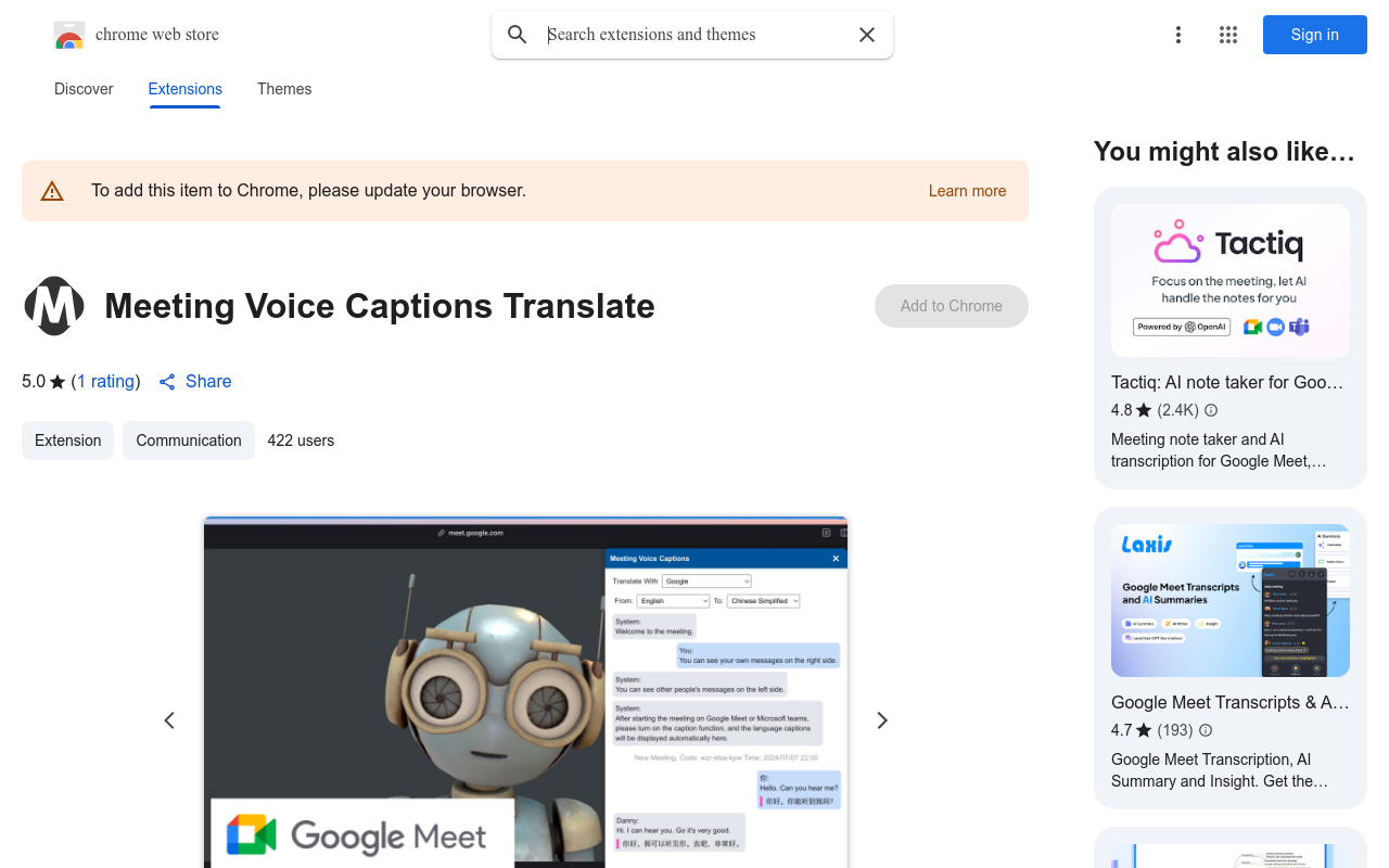 Meeting Voice Captions Translate