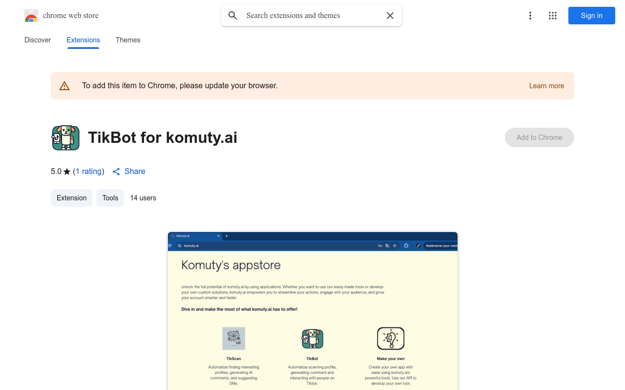 TikBot for komuty.ai