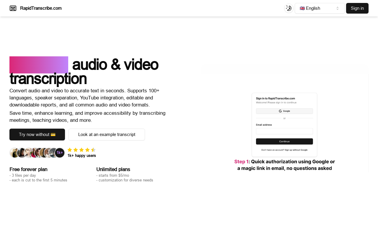 RapidTranscribe.com