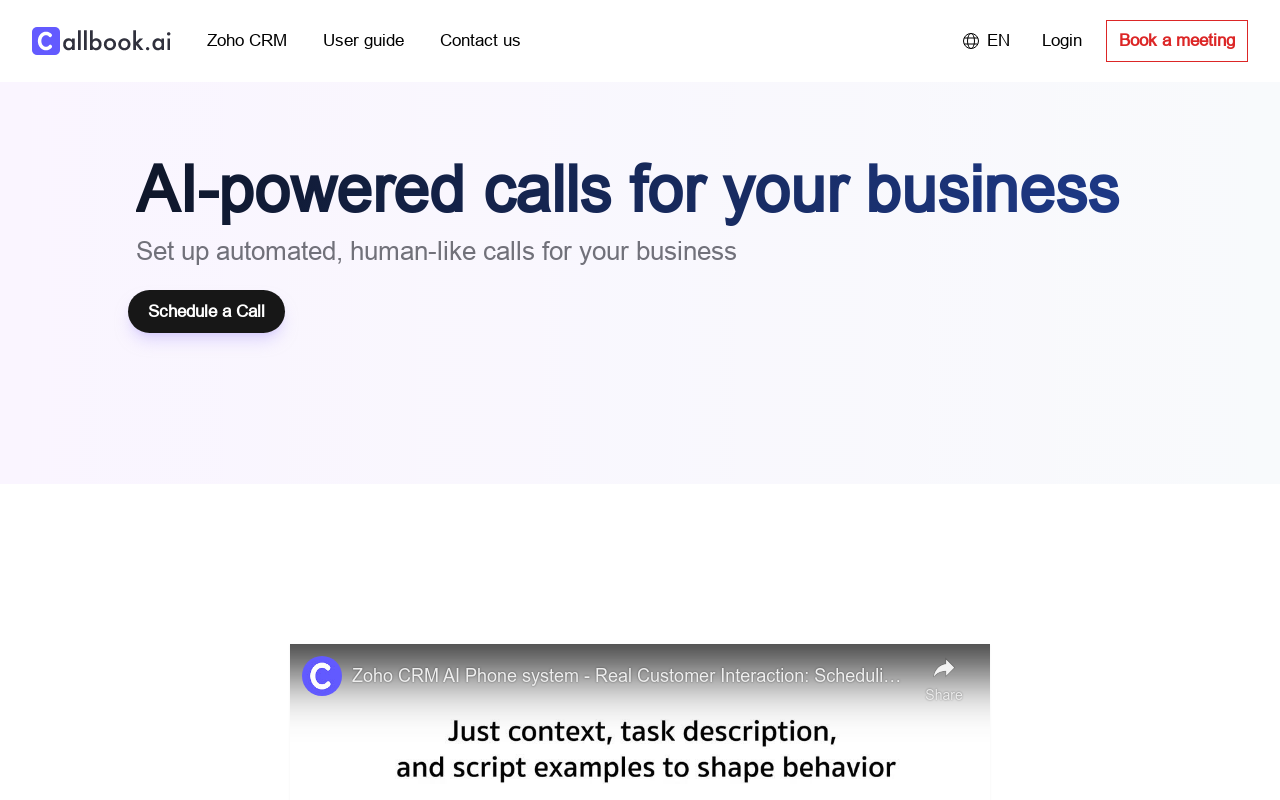 Callbook.ai - Zoho CRM